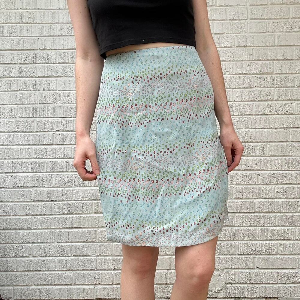 Vintage 90's Pastel Blue Dotted Skirt